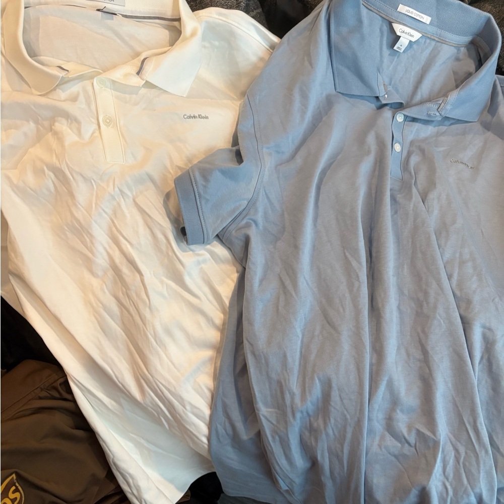 Calvin Klein Classic White and Light Blue Polo Set